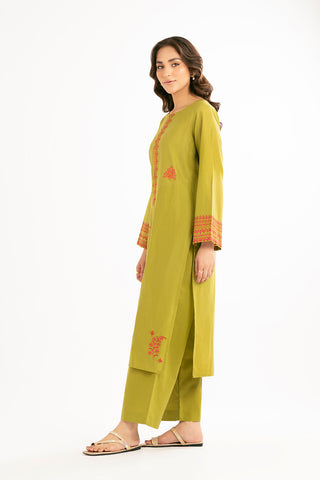 2 Piece Strip Cotton Embroidered Suit (CP0178)