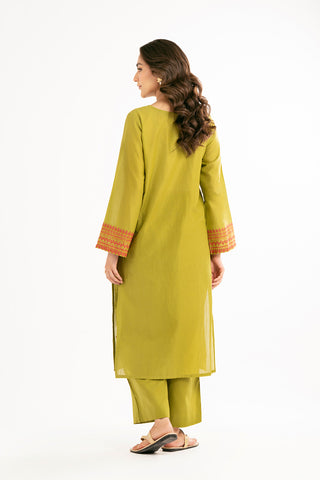 2 Piece Strip Cotton Embroidered Suit (CP0178)