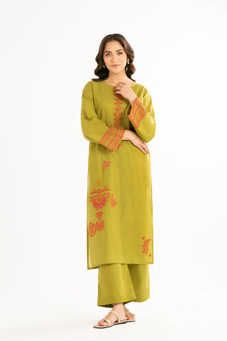 2 Piece Strip Cotton Embroidered Suit (CP0178)
