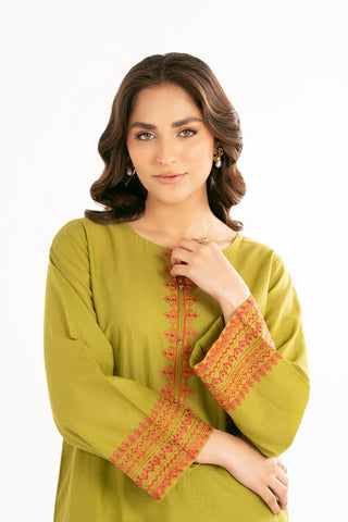 2 Piece Strip Cotton Embroidered Suit (CP0178)