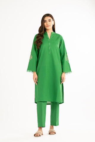 2 Piece Cotton Jackard Embroidered Suit (CP0193)