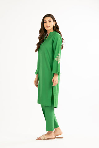 2 Piece Cotton Jackard Embroidered Suit (CP0193)
