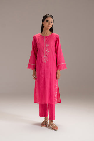 2 Piece Cotton Jacquard Embroidered Suit (CP0209)