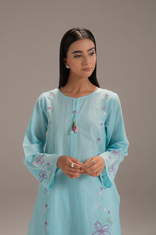 2 Piece Strip Cotton Embroidered Suit (CP0212)