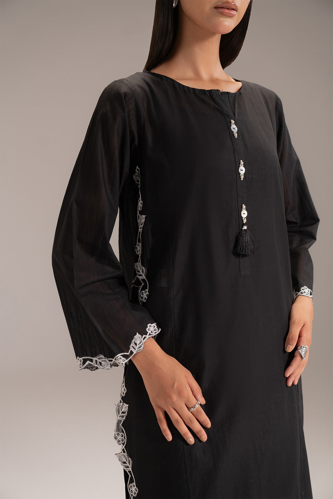 2 Piece Cotton Stripe Embroidered Suit (CP0216)