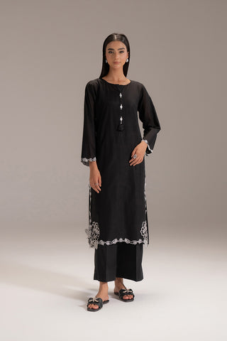 2 Piece Cotton Stripe Embroidered Suit (CP0216)