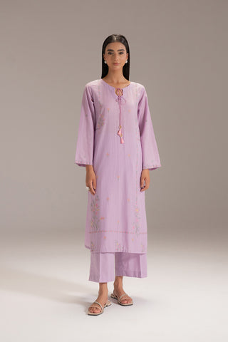 2 Piece Strip Cotton Embroidered Suit (CP0217)