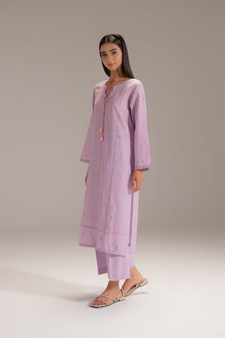2 Piece Strip Cotton Embroidered Suit (CP0217)