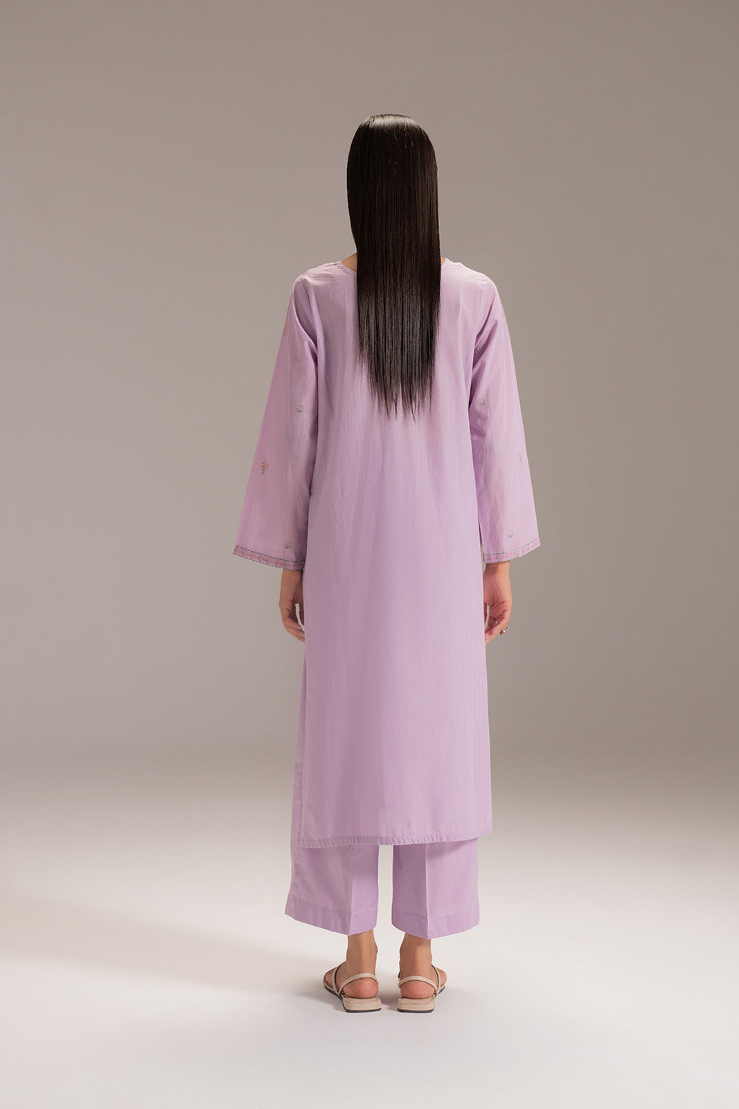 2 Piece Strip Cotton Embroidered Suit (CP0217)