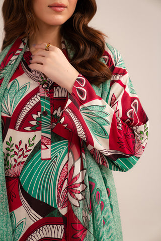 3 Piece Printed Viscose Linen Printed (CP0228)