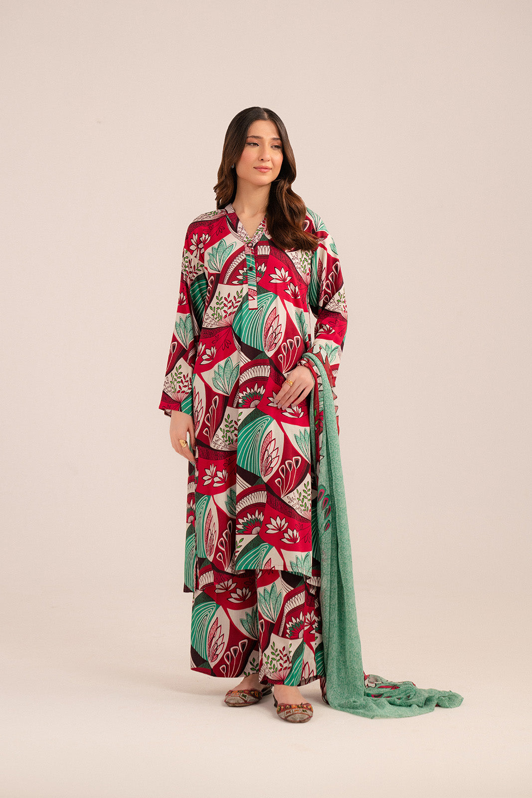 3 Piece Printed Viscose Linen Printed (CP0228)