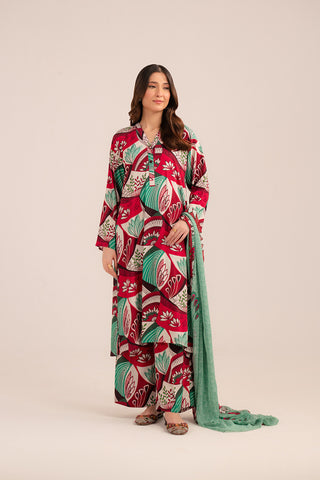 3 Piece Printed Viscose Linen Printed (CP0228)