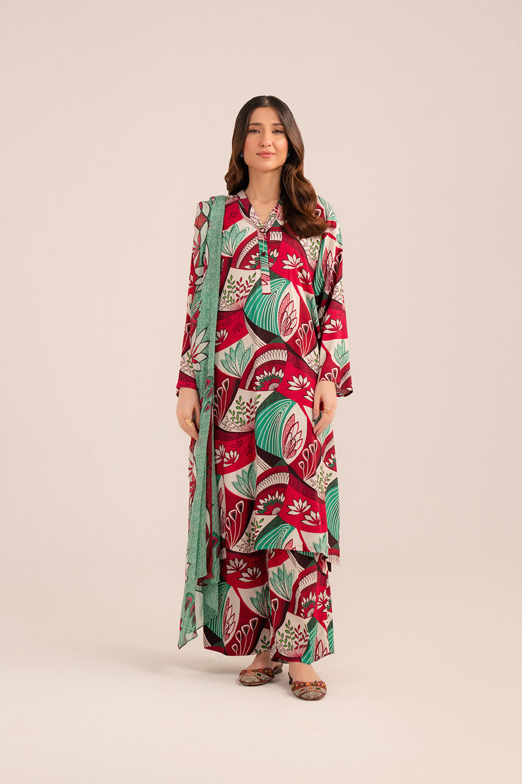 3 Piece Printed Viscose Linen Printed (CP0228)