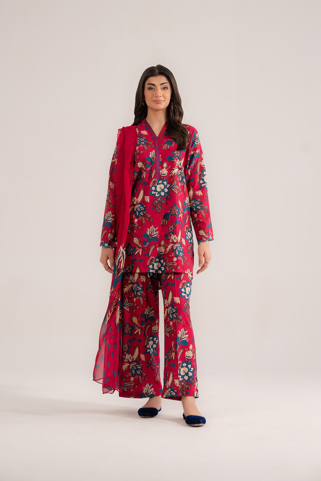 3 Piece Printed Slub Khaddar Printed (CP0238)