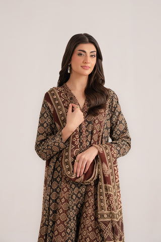 3 Piece Printed Slub Khaddar Printed (CP0239)