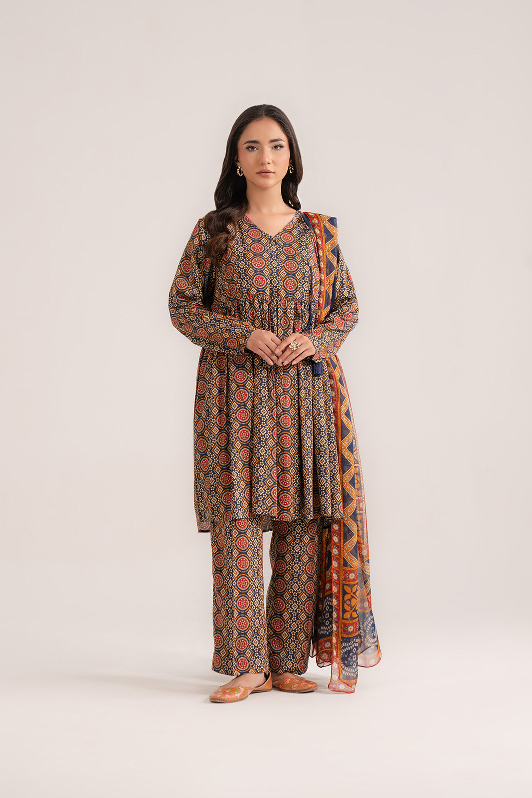 3 Piece Printed Viscose Linen Printed (CP0242)