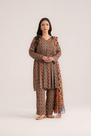 3 Piece Printed Viscose Linen Printed (CP0242)