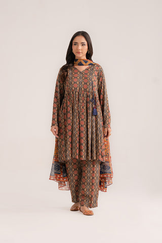 3 Piece Printed Viscose Linen Printed (CP0242)