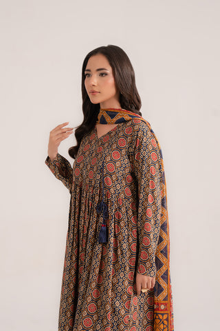3 Piece Printed Viscose Linen Printed (CP0242)