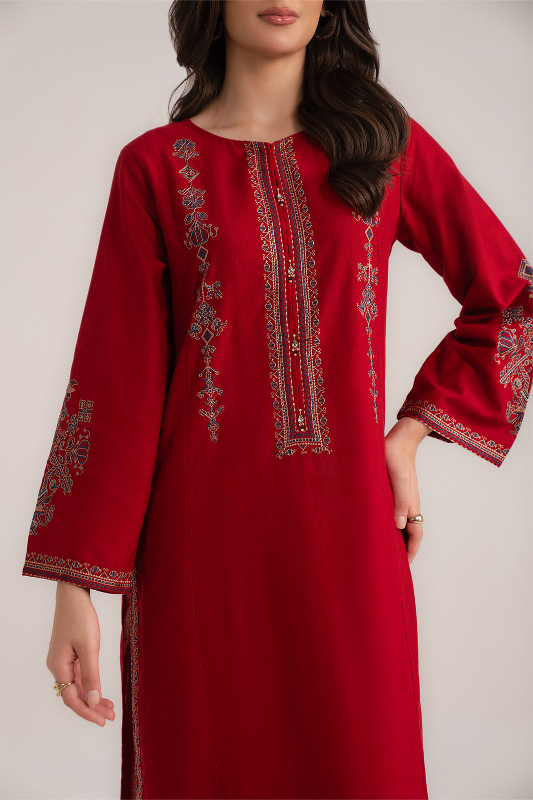 2 Piece Slub Khaddar Embroidered (CP0253)