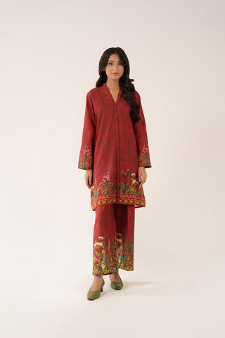 2 Piece Printed Slub Khaddar Printed (CP0258)