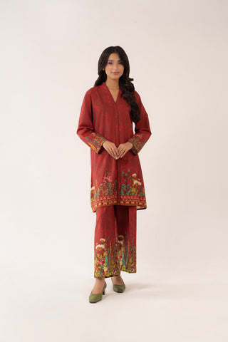 2 Piece Printed Slub Khaddar Printed (CP0258)