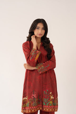 2 Piece Printed Slub Khaddar Printed (CP0258)
