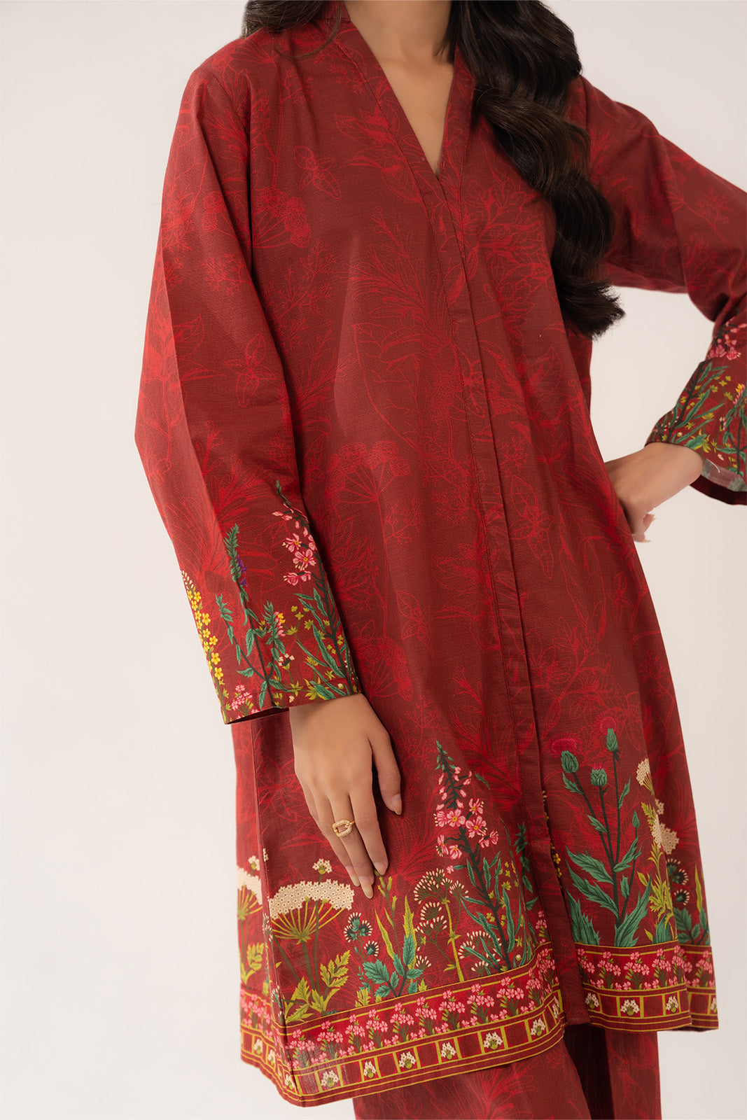 2 Piece Printed Slub Khaddar Printed (CP0258)