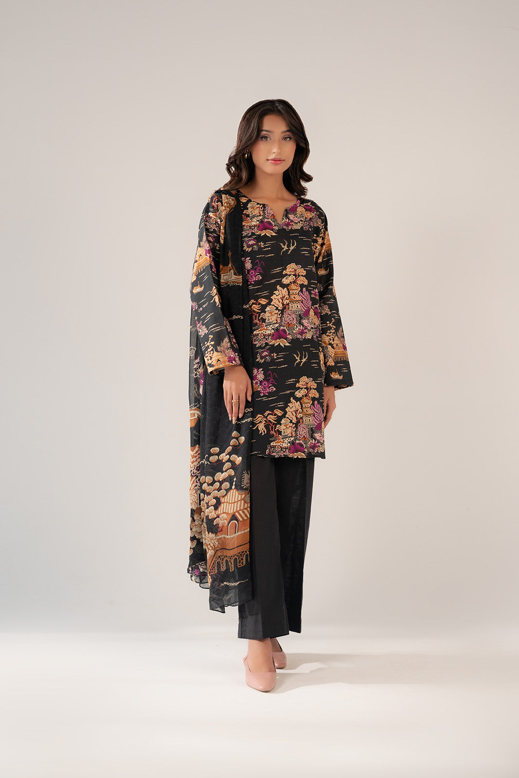 3 Piece Printed Slub Khaddar Printed (CP0260)