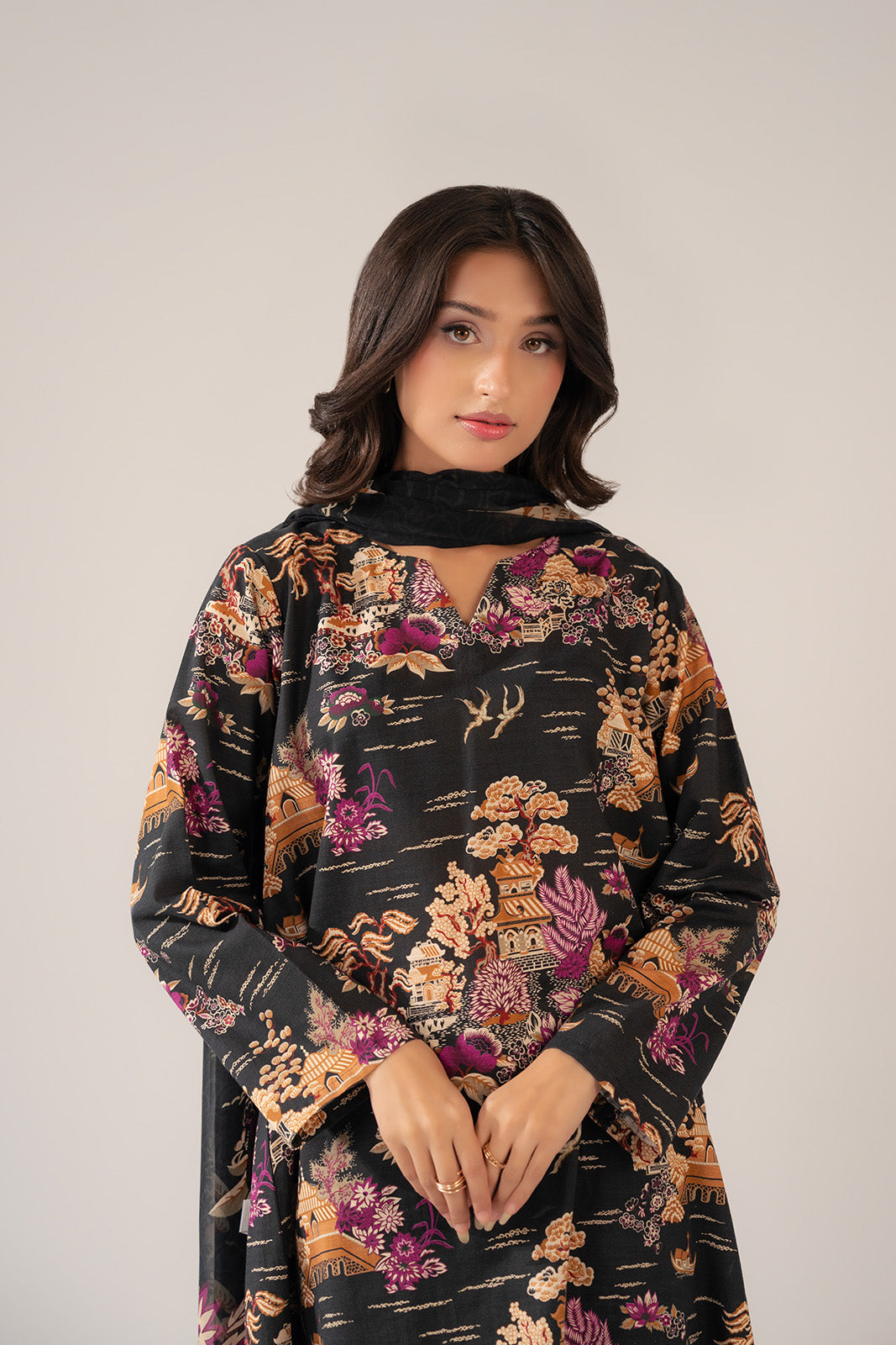 3 Piece Printed Slub Khaddar Printed (CP0260)
