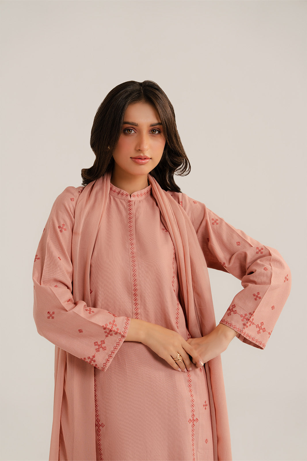 3 Piece Slub Khaddar Embroidered (CP0270)