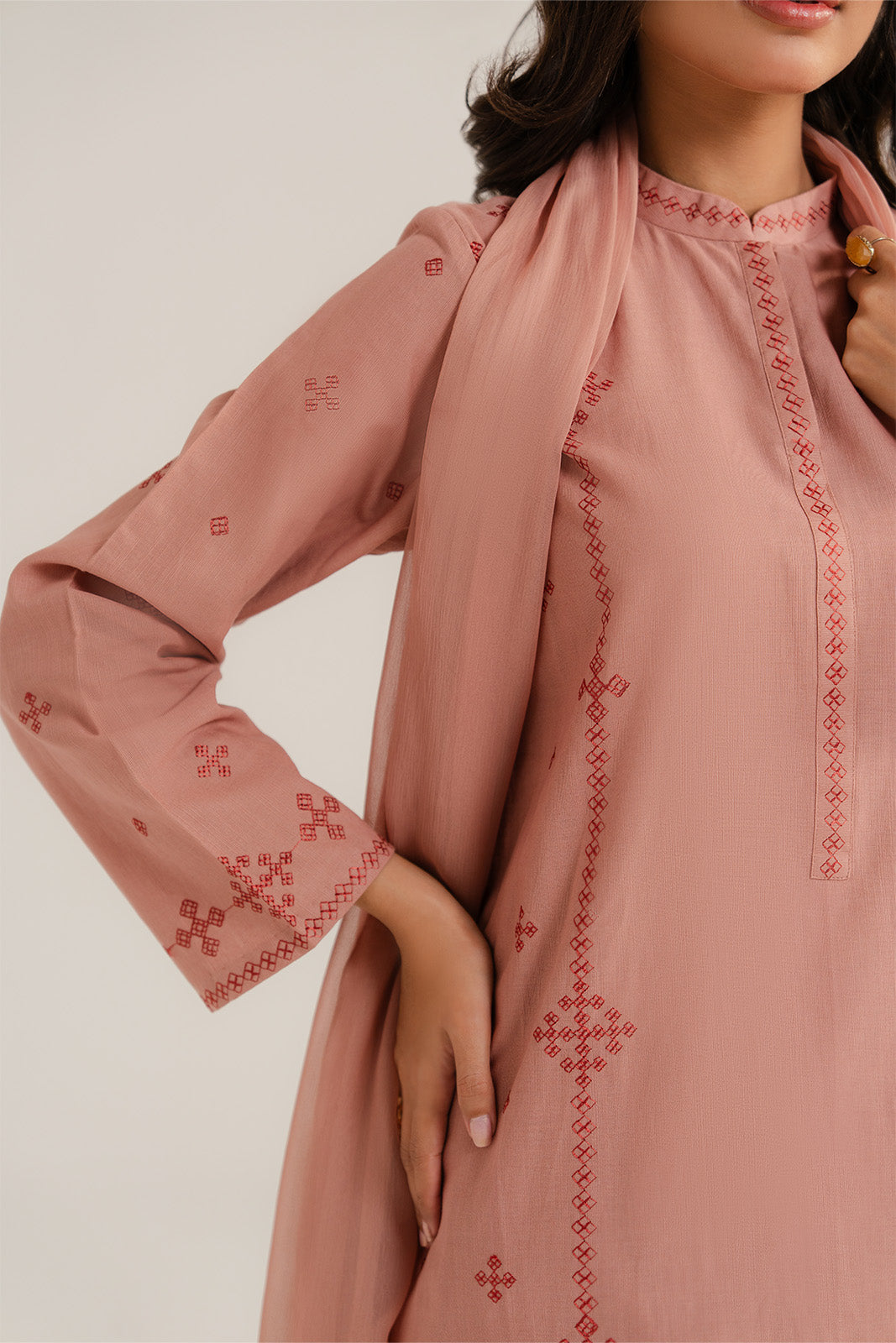 3 Piece Slub Khaddar Embroidered (CP0270)