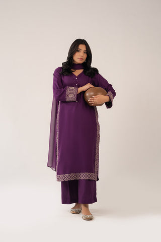 3 Piece Cotton Karandi Embroidered (CP0271)