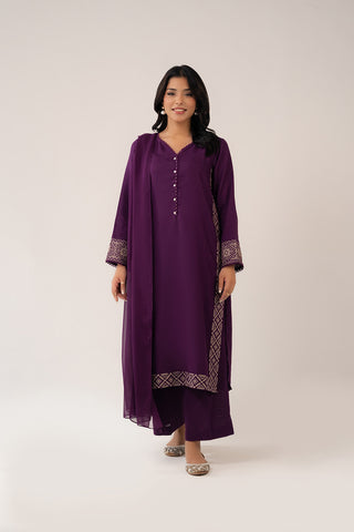 3 Piece Cotton Karandi Embroidered (CP0271)