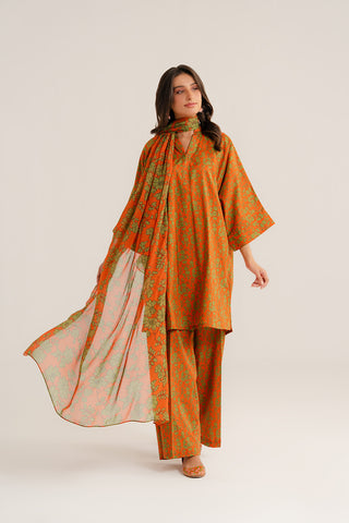 3 Piece Printed Cambric Printed Suit (CP0280)