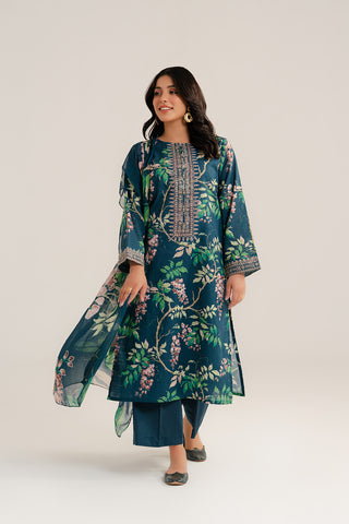 3 Piece Printed Slub Khaddar Printed Suit (CP0284)