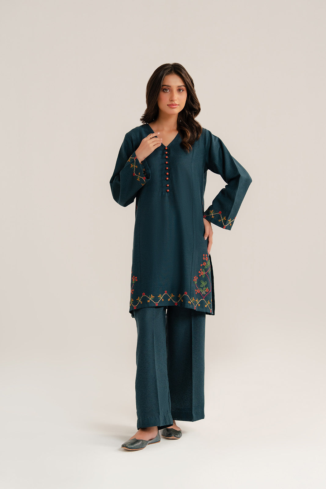 2 Piece Cotton Karandi Embroidered Suit (CP0287)