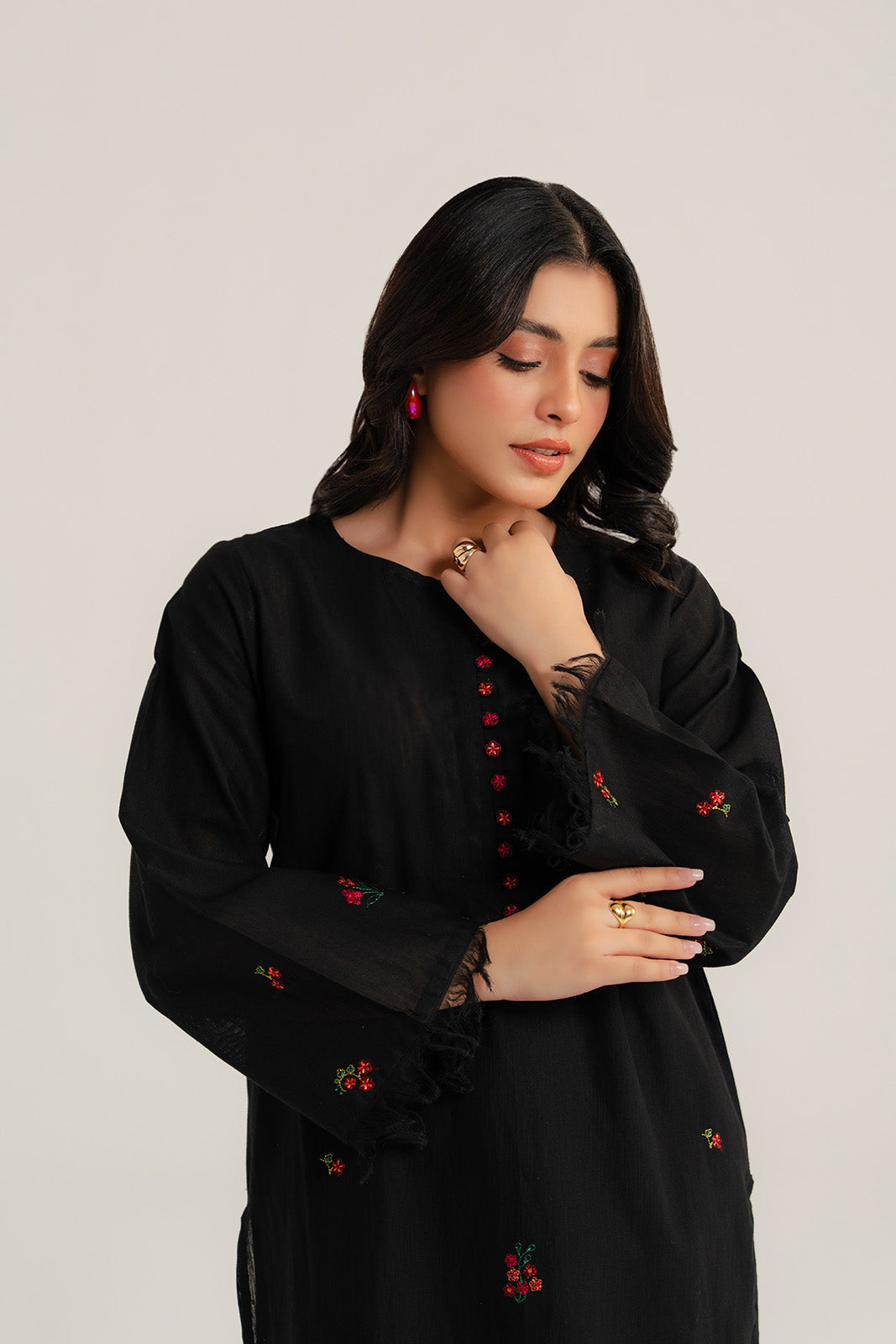 2 Piece Slub Khaddar Embroidered Suit (CP0289)