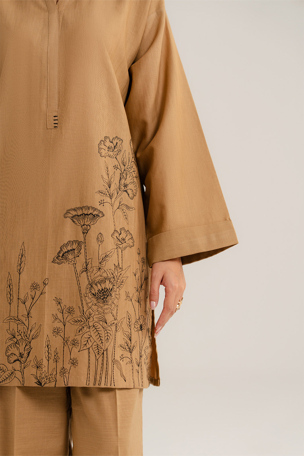 2 Piece Slub Khaddar Embroidered Suit (CP0290)