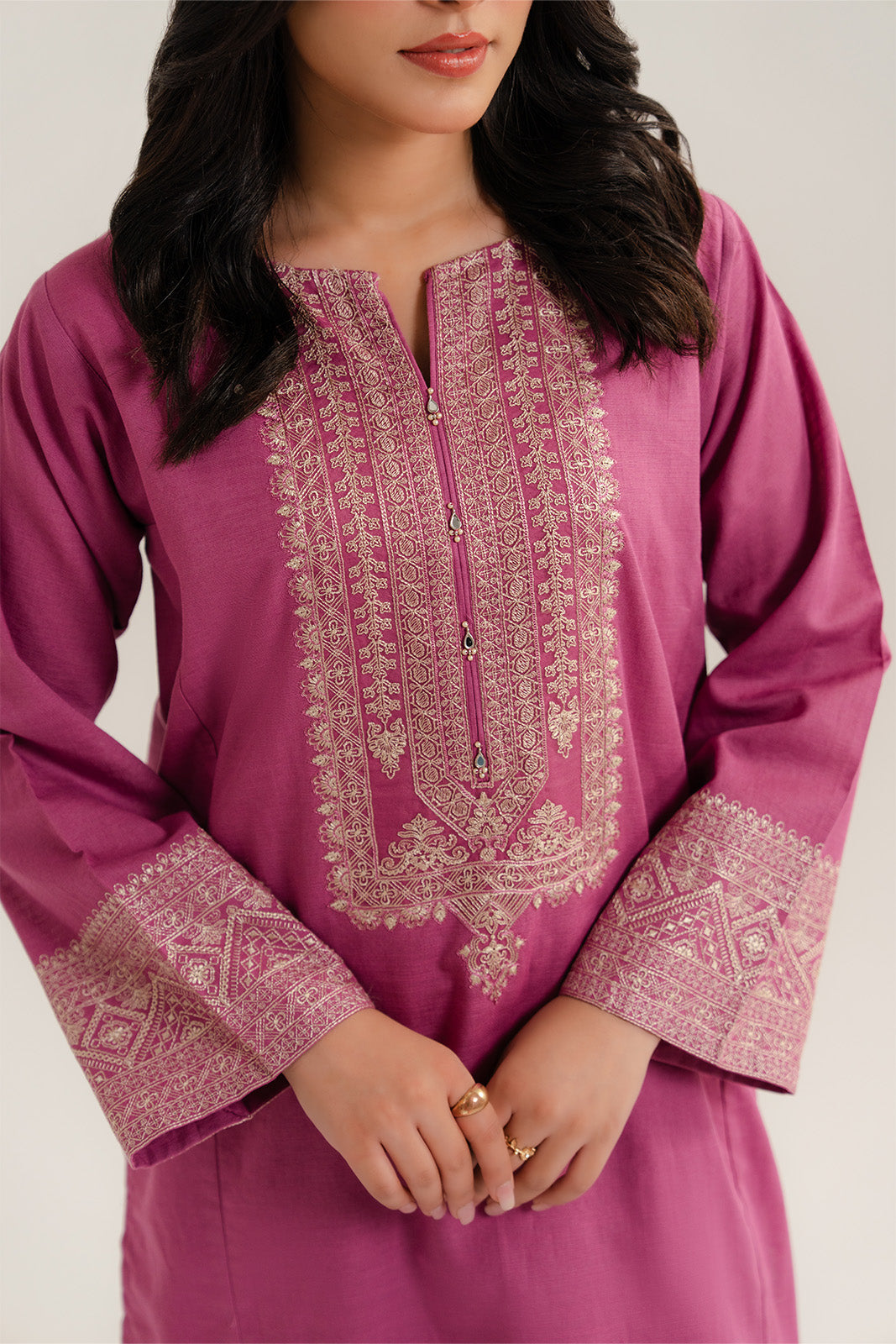 2 Piece Slub Khaddar Embroidered Suit (CP0294)