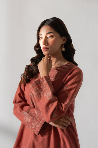 2 Piece Slub Khaddar Embroidered Suit (CP0316)