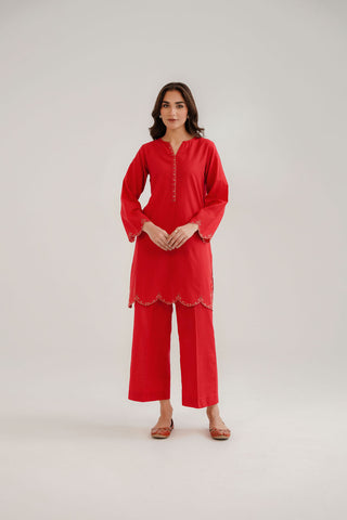 2 Piece Slub Khaddar Embroidered Suit (CP0320)