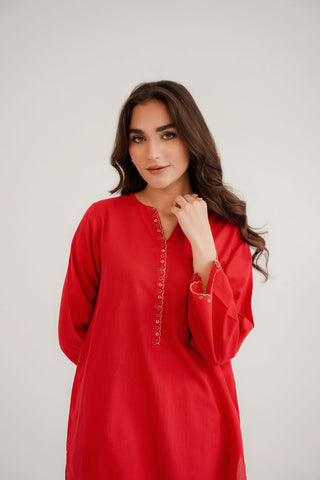 2 Piece Slub Khaddar Embroidered Suit (CP0320)