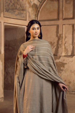 3 Piece Slub Khaddar Embroidered Suit (CP0325)