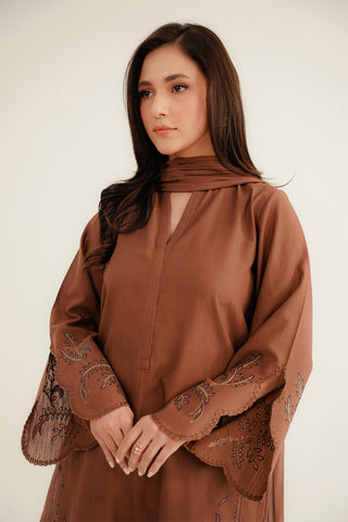 3 Piece Slub Khaddar Embroidered Suit (CP0340)