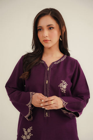 2 Piece Cotton Karandi Embroidered Suit (CP0342)