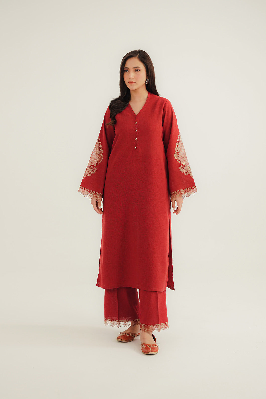 2 Piece Cotton Karandi Embroidered Suit (CP0344)