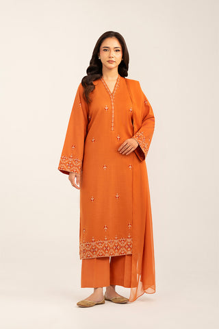 3 Piece Slub Khaddar Embroidered Suit (CP0345)