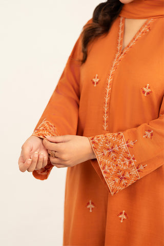 3 Piece Slub Khaddar Embroidered Suit (CP0345)