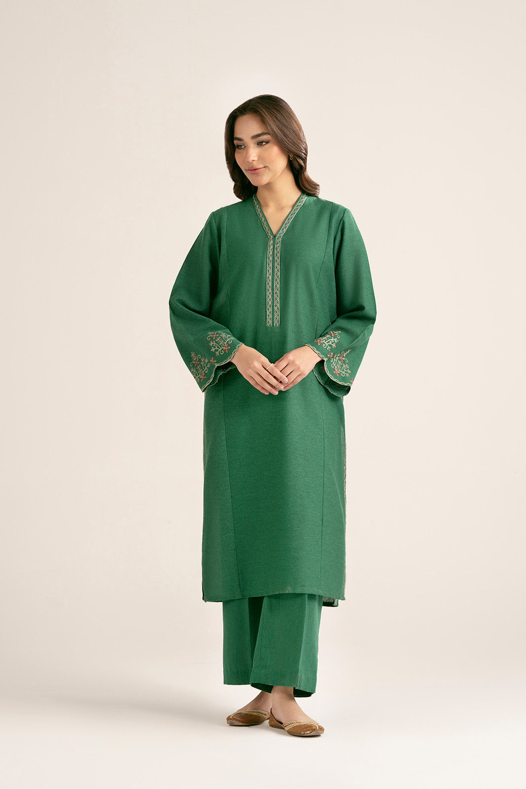2 Piece Cotton Karandi Embroidered Suit (CP0349)